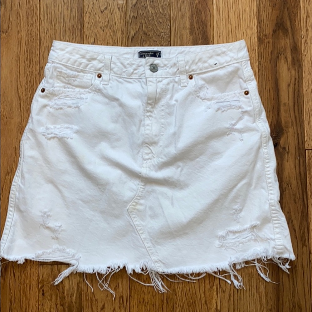 Lightly used Abercrombie White Jean Skirt!